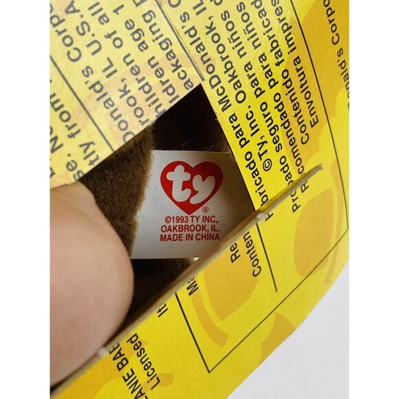Mcdonalds TY Beanie Baby Britannia The Bear RARE WITH Bend in Cardboard 1999 - Picture 12 of 12